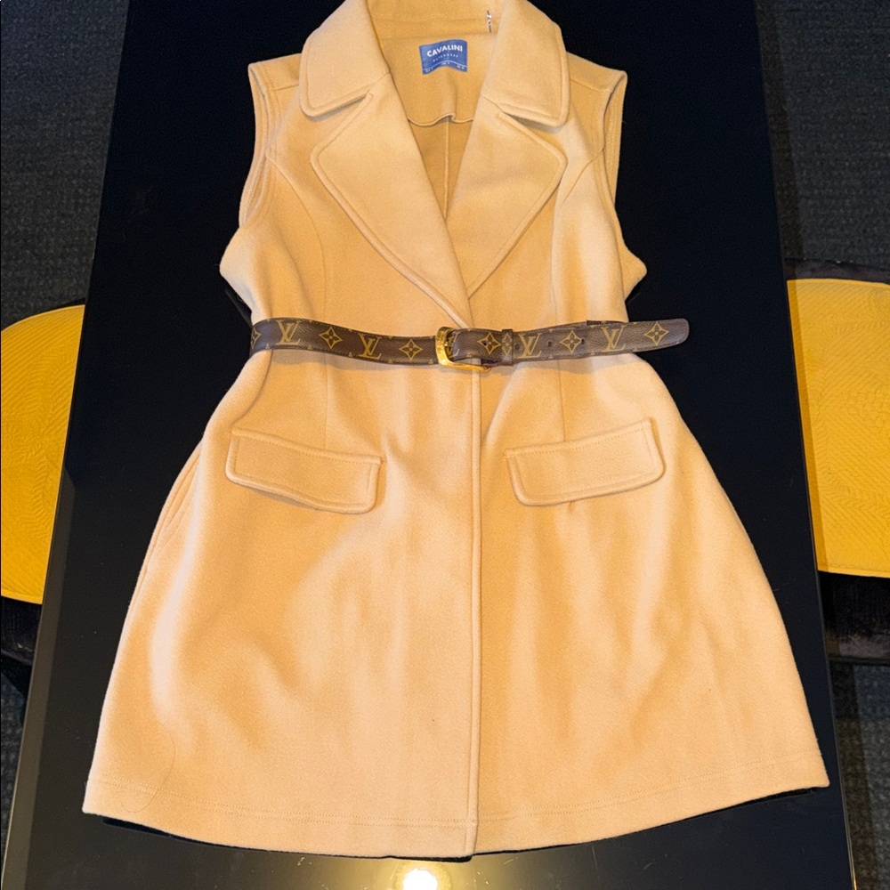 Cavalini Tan Sleeveless Blazer.